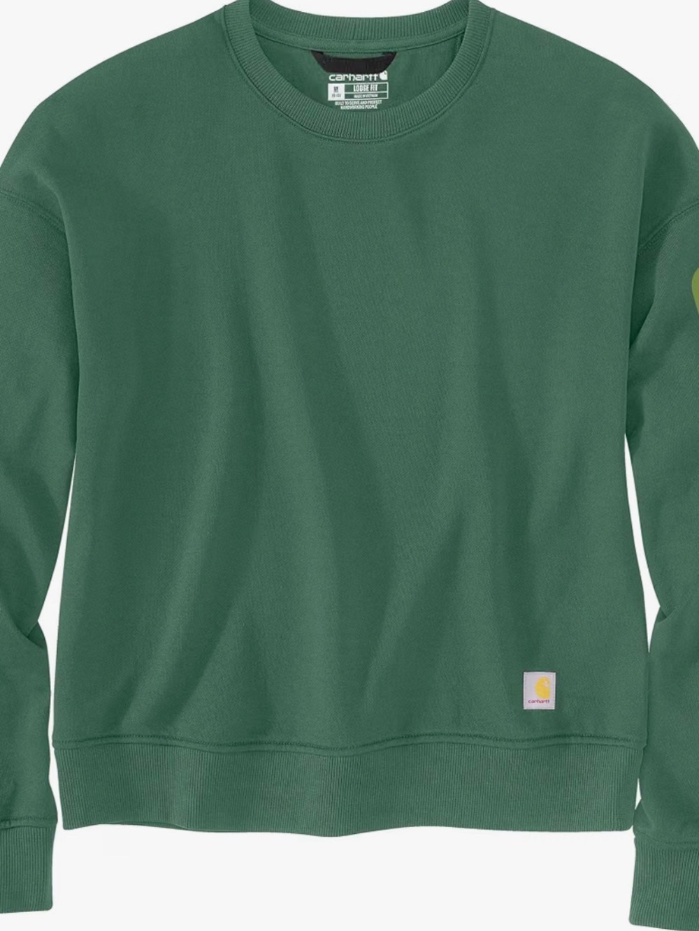 Carhartt Women’s Loose Fit TENCEL Sweatshirt Large Frosted Balsam Graphic Sleeve